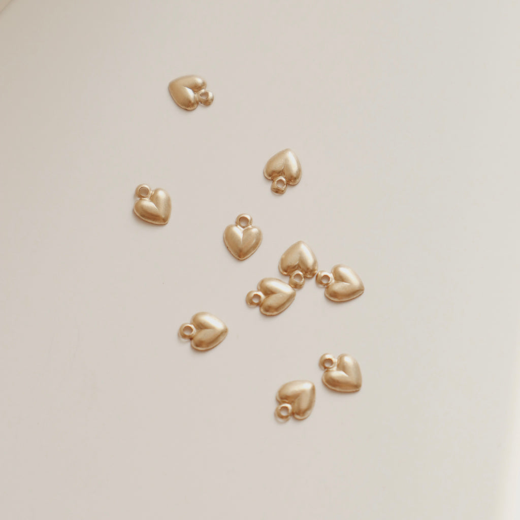 Gold Heart Charm - PeacePiecesJewelry