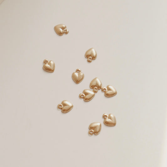 Gold Heart Charm - PeacePiecesJewelry