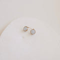 Aquamarine Gold Studs PeacePiecesJewelry
