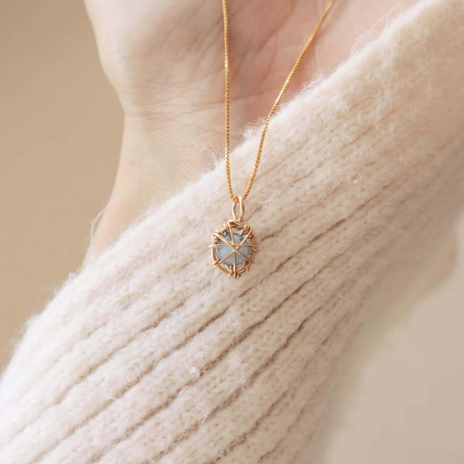 Baby Blue Sealed Necklace PeacePiecesJewelry