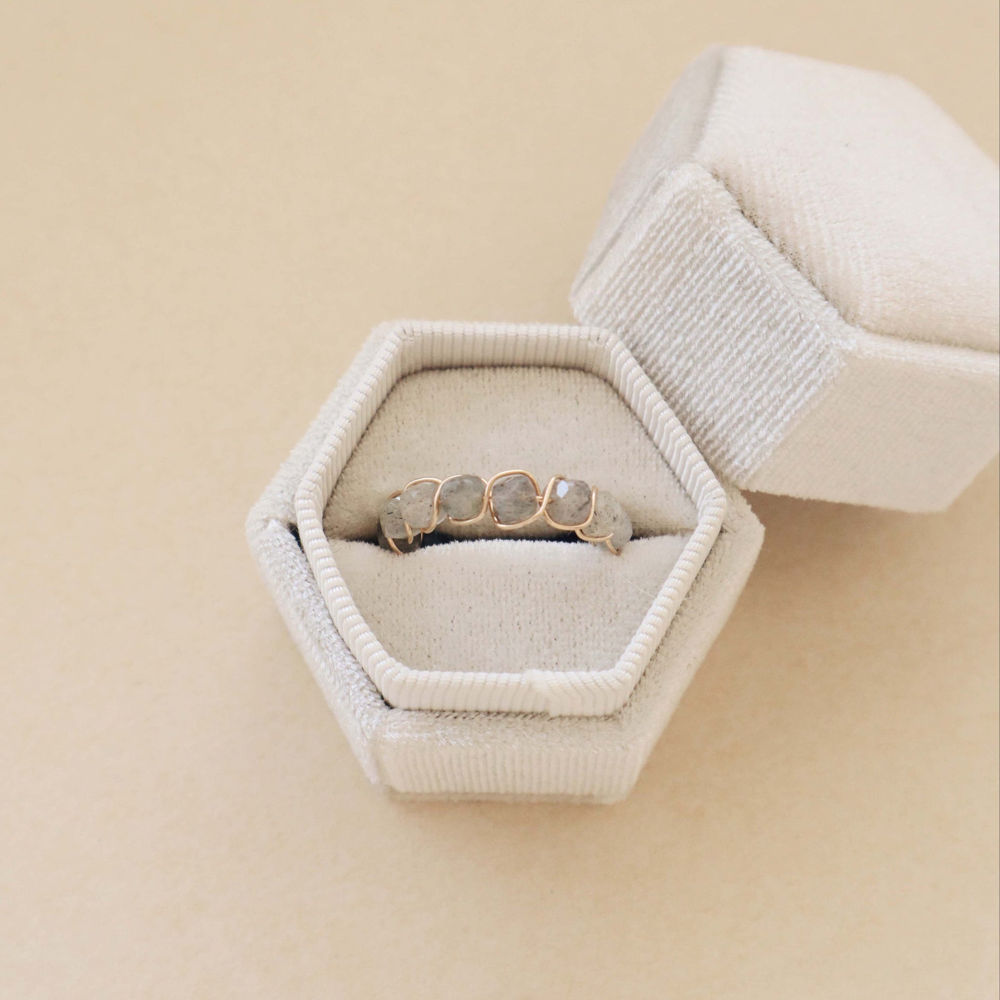 Square Labradorite Tamara Ring PeacePiecesJewelry