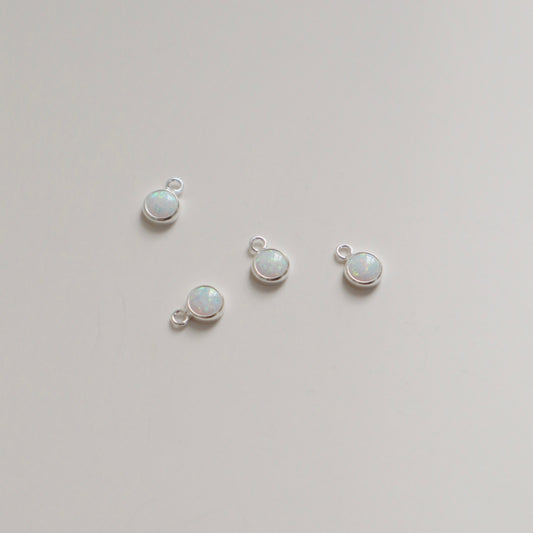 White Opal Charm - PeacePiecesJewelry