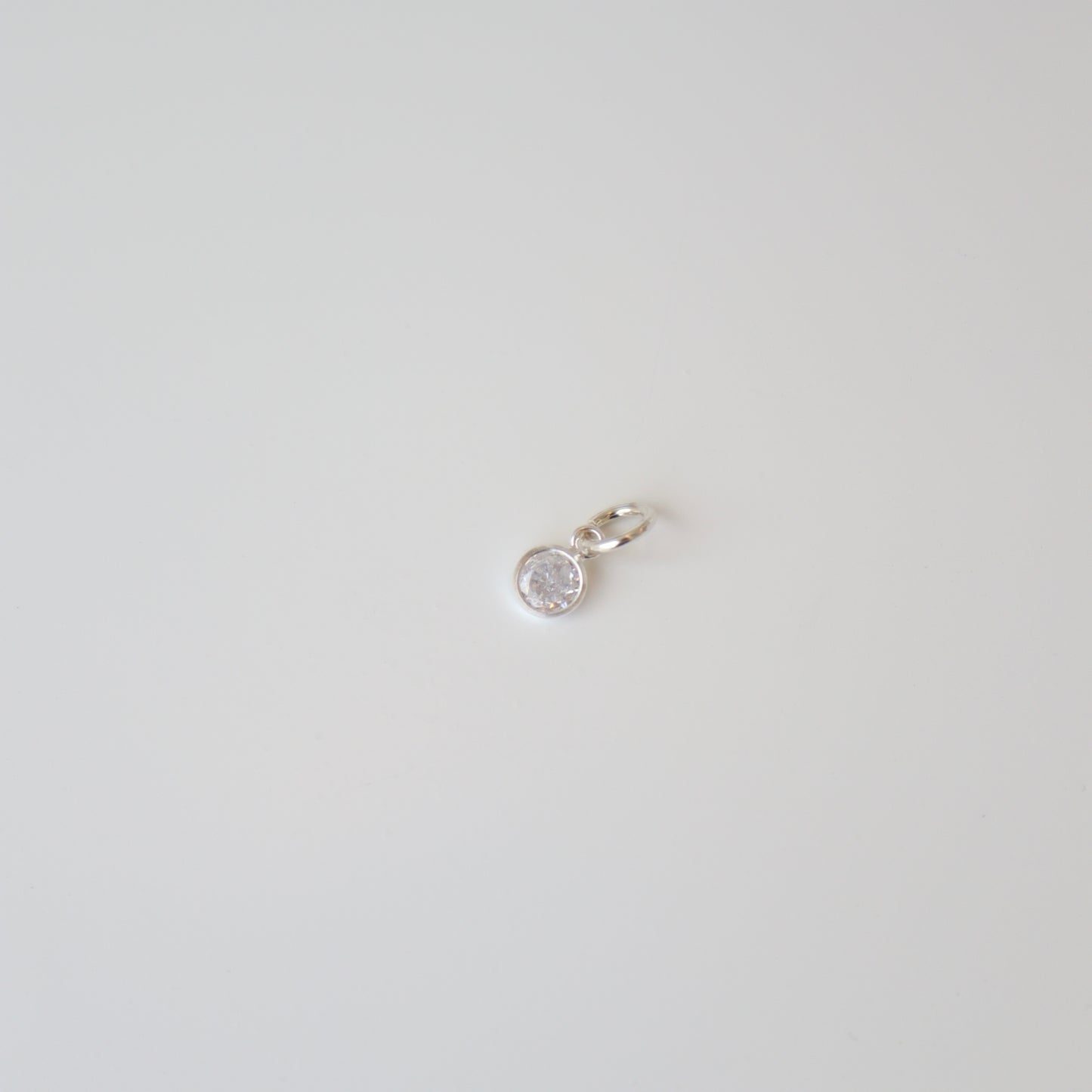 White Zircon Framed Charm - PeacePiecesJewelry