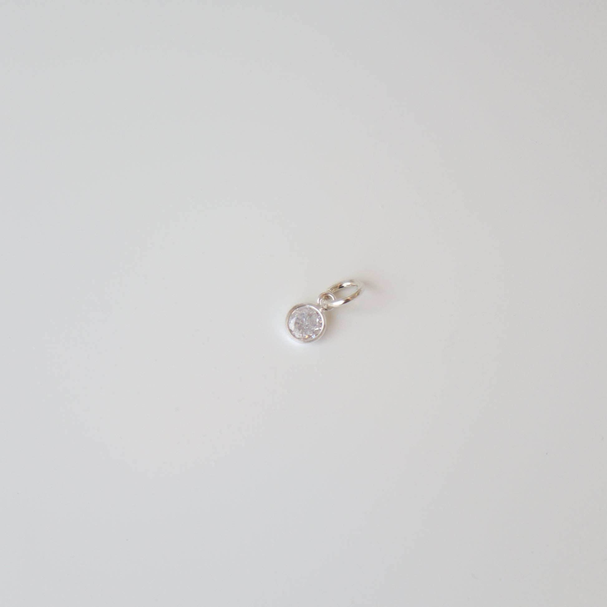 White Zircon Framed Charm - PeacePiecesJewelry