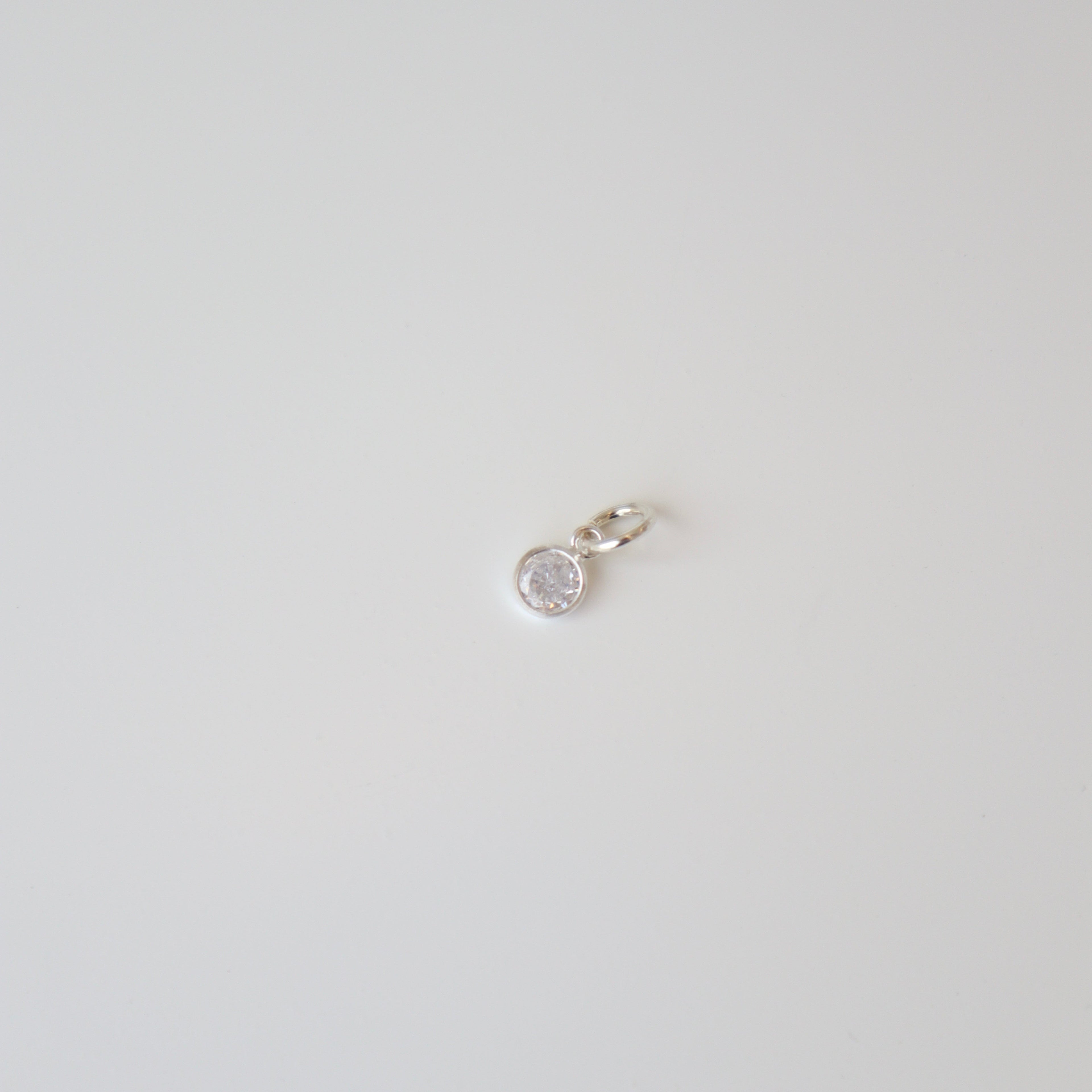 White Zircon Framed Charm - PeacePiecesJewelry