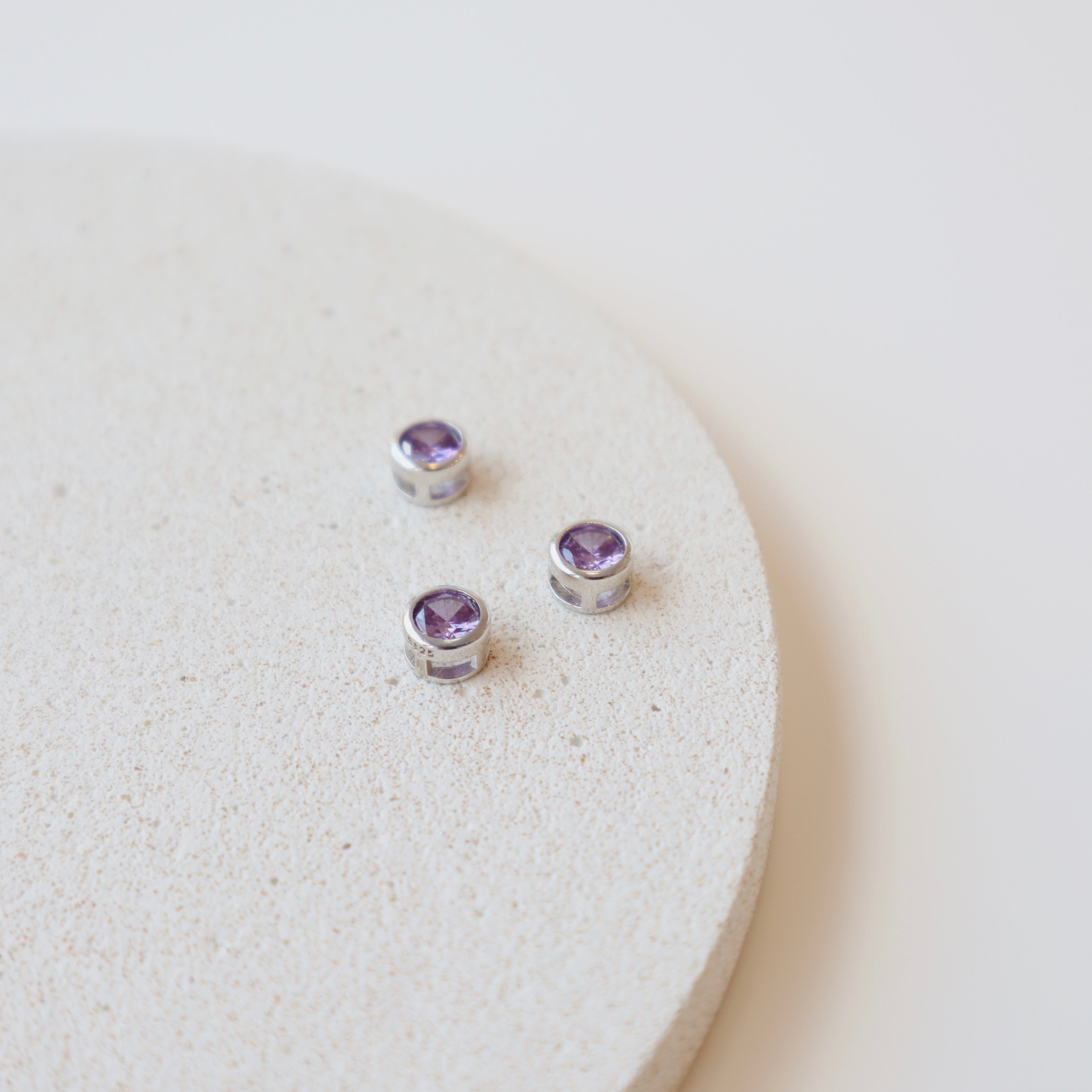 Amethyst Silver Spacer - PeacePiecesJewelry