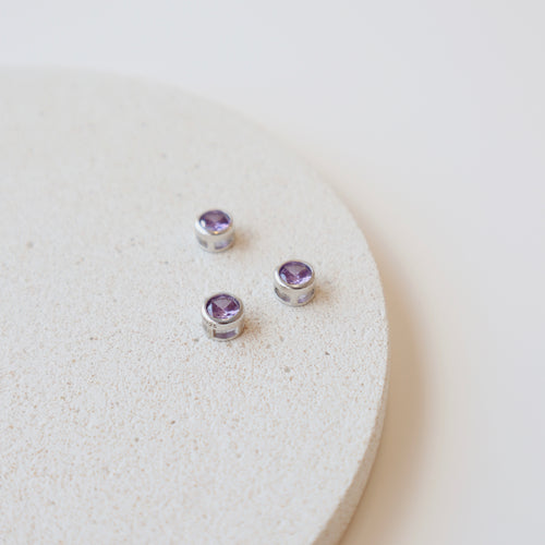 Amethyst Silver Spacer - PeacePiecesJewelry