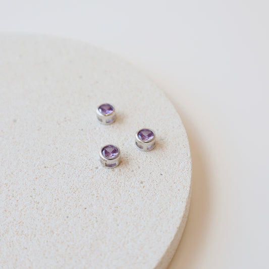 Amethyst Silver Spacer - PeacePiecesJewelry