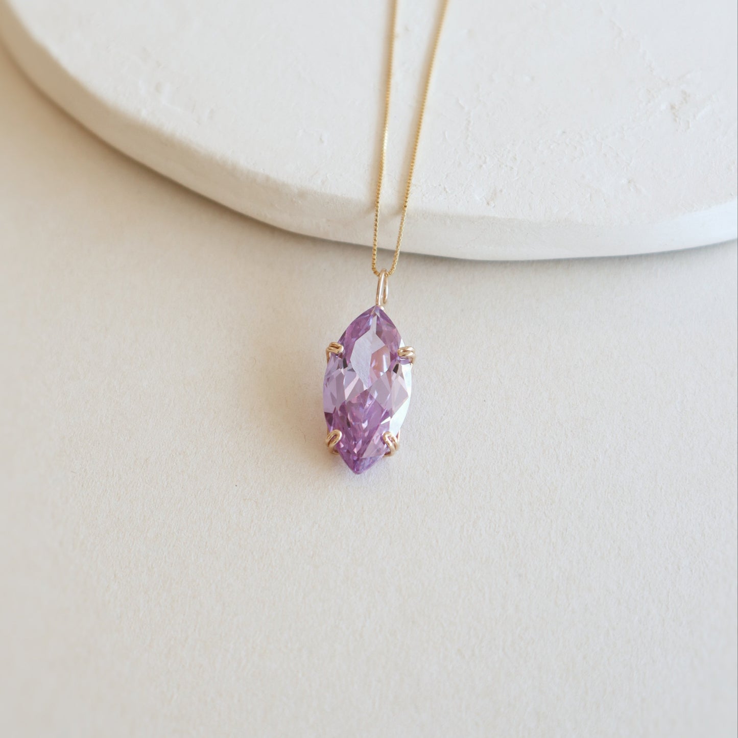 Marquise Amethyst Gemstone Necklace