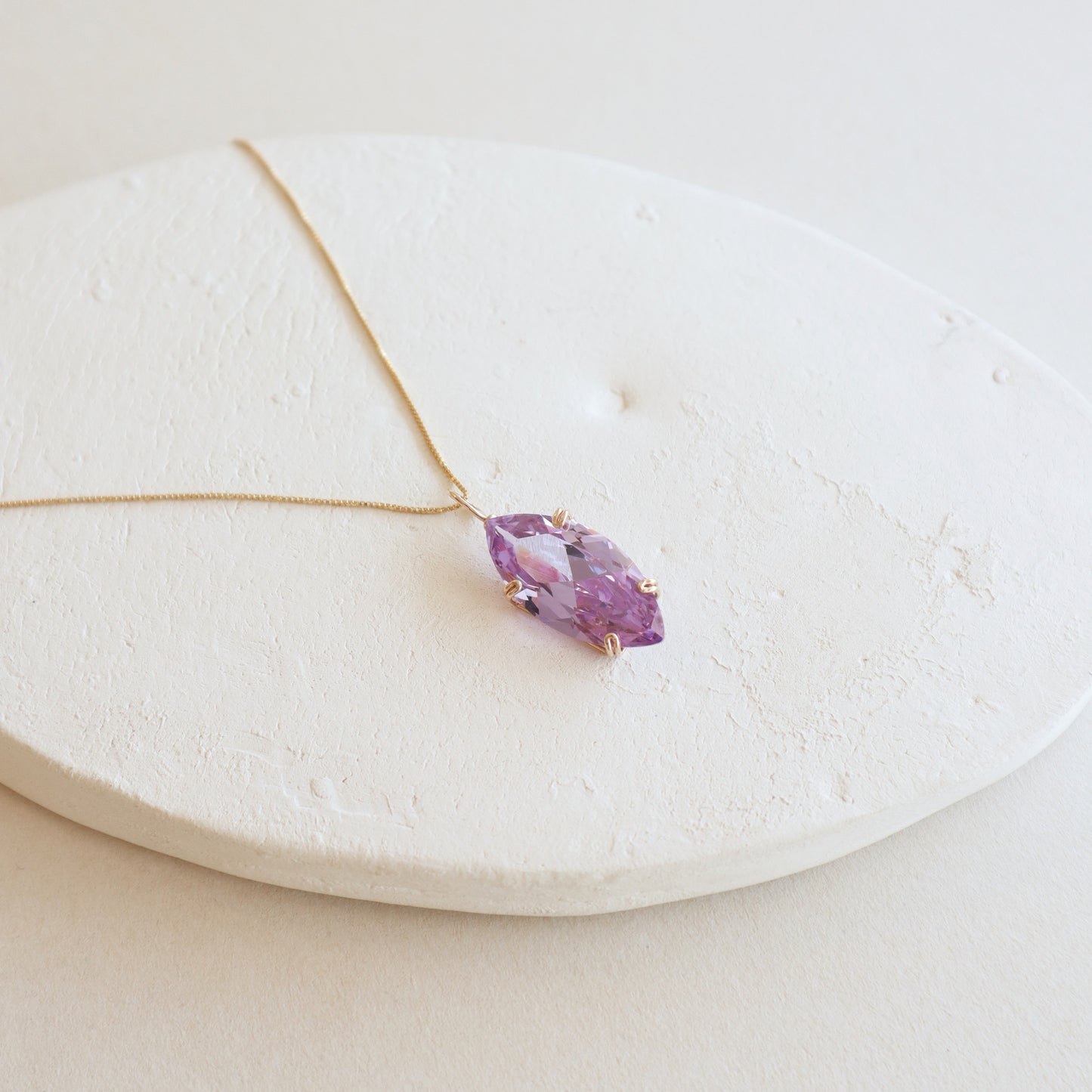 Marquise Amethyst Gemstone Necklace