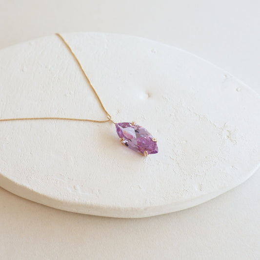 Marquise Amethyst Gemstone Necklace