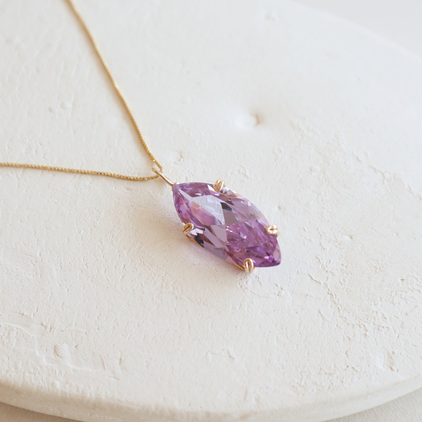 Marquise Amethyst Gemstone Necklace