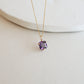 Square Amethyst Gemstone Necklace