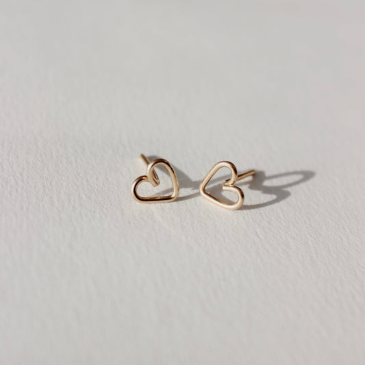 Heart Studs - PeacePiecesJewelry