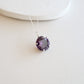 Round Dark Amethyst Gemstone Silver Necklace