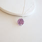 Round Light Amethyst Gemstone Silver Necklace