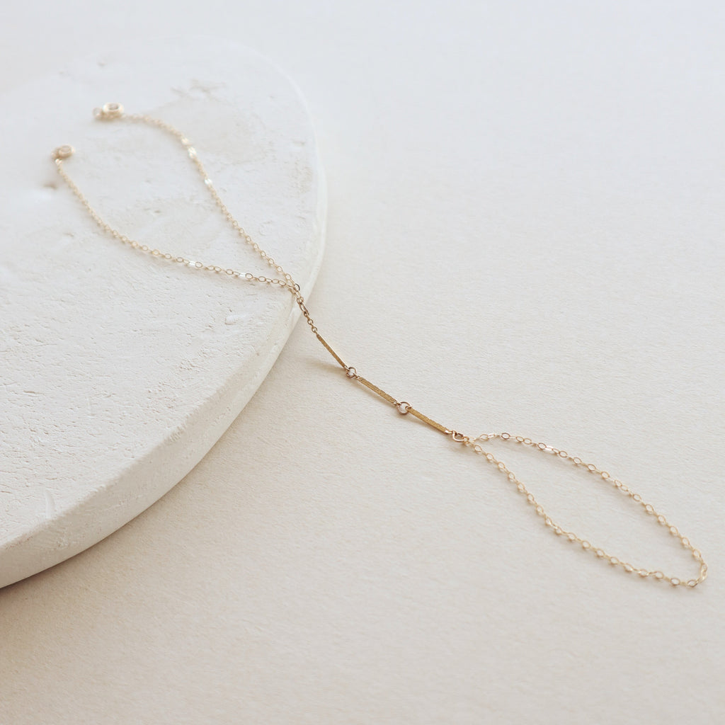 Zeina Hand Chain (3 Blocks) PeacePiecesJewelry