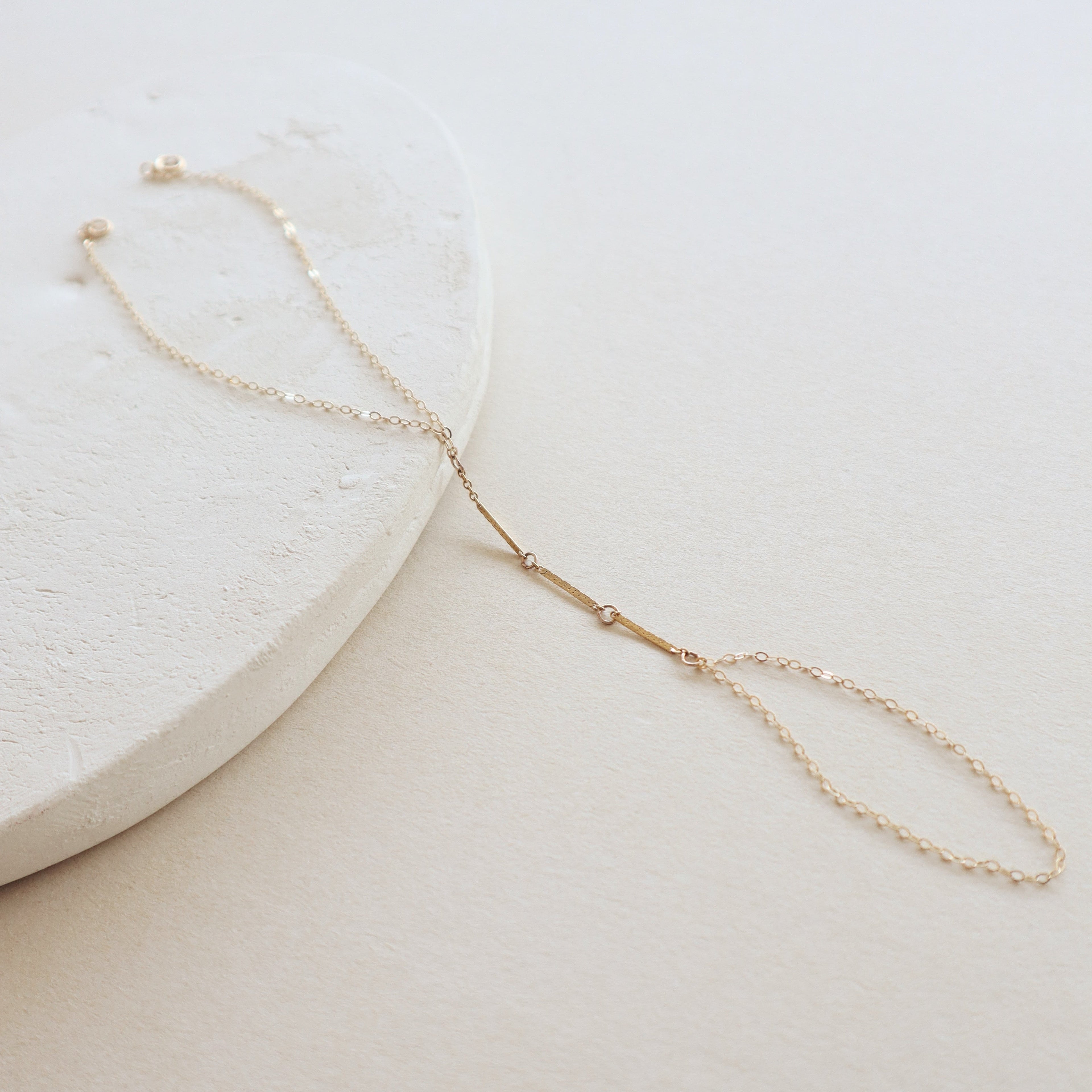 Zeina Hand Chain (3 Blocks) PeacePiecesJewelry