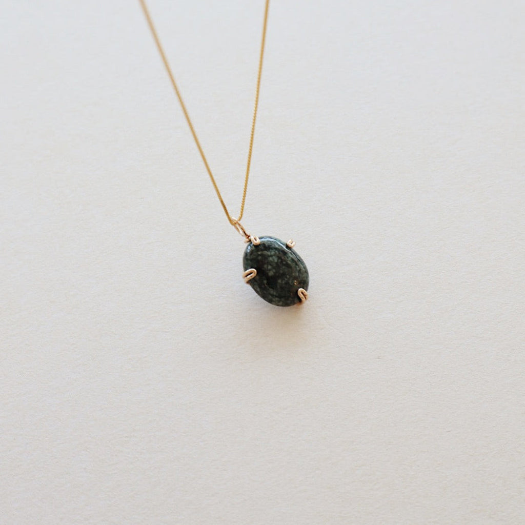 Moss Agate Necklace PeacePiecesJewelry