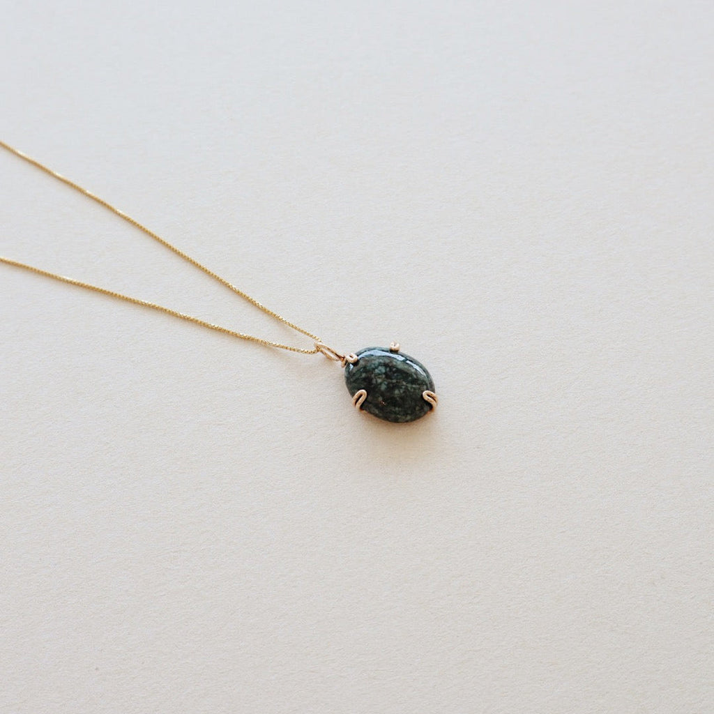 Moss Agate Necklace PeacePiecesJewelry