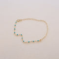 Blue Epoxy Cable Chain Anklet PeacePiecesJewelry