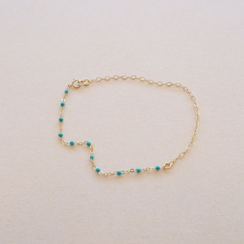 Blue Epoxy Cable Chain Anklet PeacePiecesJewelry