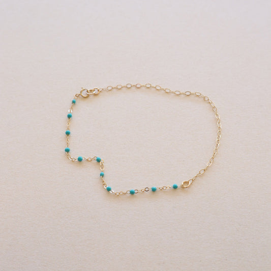 Blue Epoxy Cable Chain Anklet