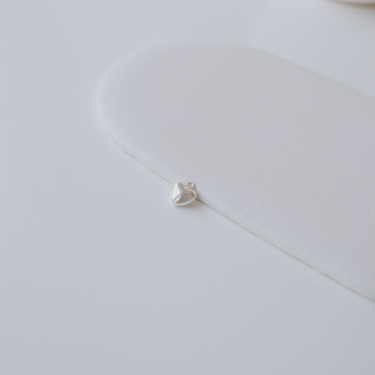 Plain Heart Charm Silver - PeacePiecesJewelry