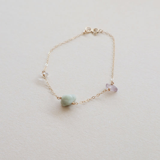 Jade, Amethyst & Quartz Bracelet