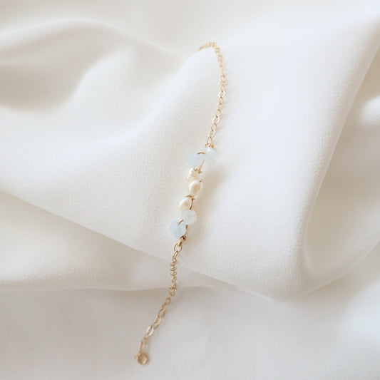 Pearls & Aquamarine Bracelet