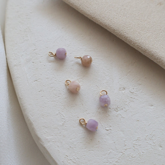 Amethyst Square Stone Charm - PeacePiecesJewelry