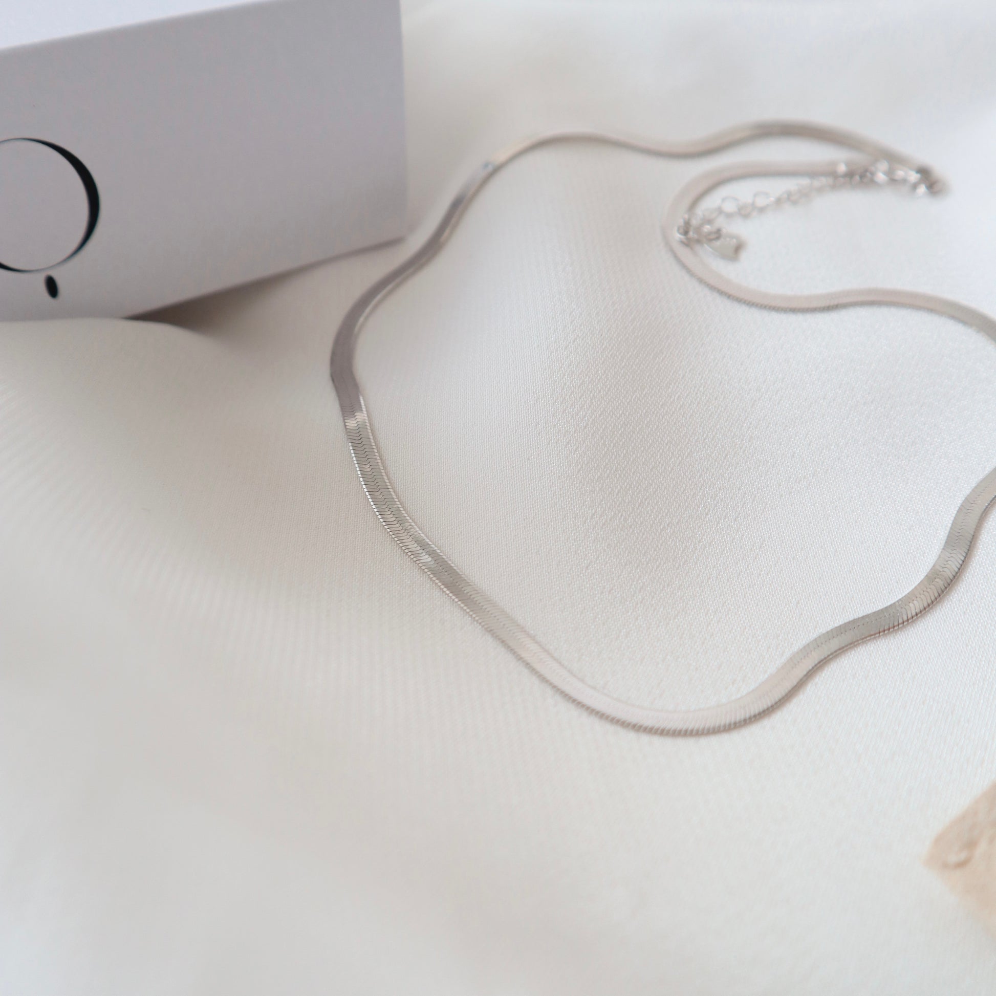 Flat Snake Silver Necklace - PeacePiecesJewelry