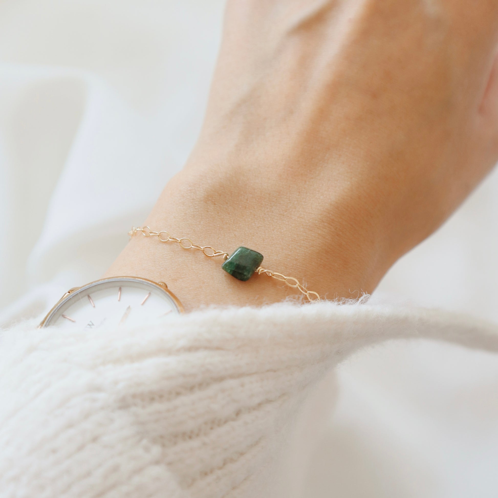Emerald Bracelet - PeacePiecesJewelry