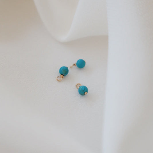 Turquoise Stone Charm - PeacePiecesJewelry