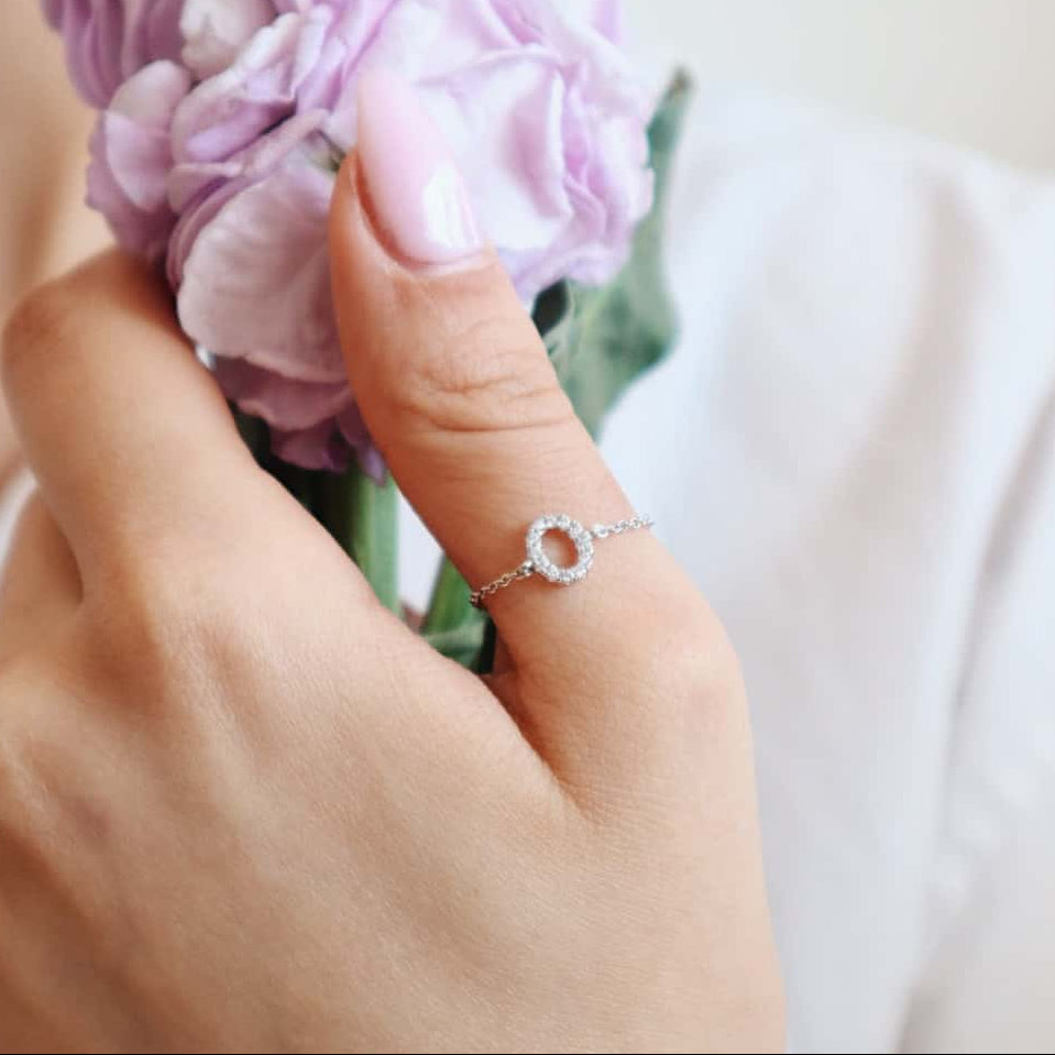Letter Chain Ring PeacePiecesJewelry