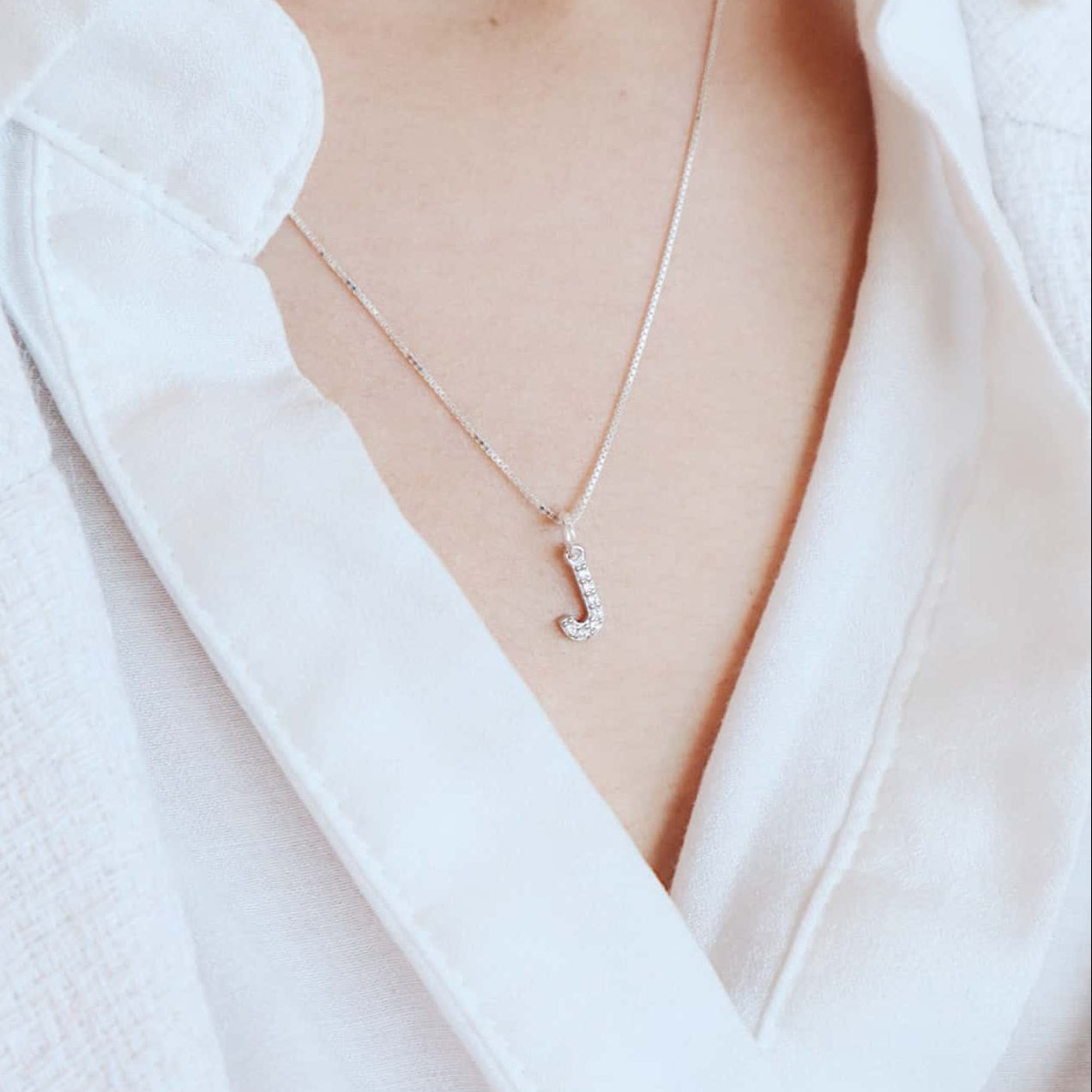 Silver English Letter Necklace PeacePiecesJewelry