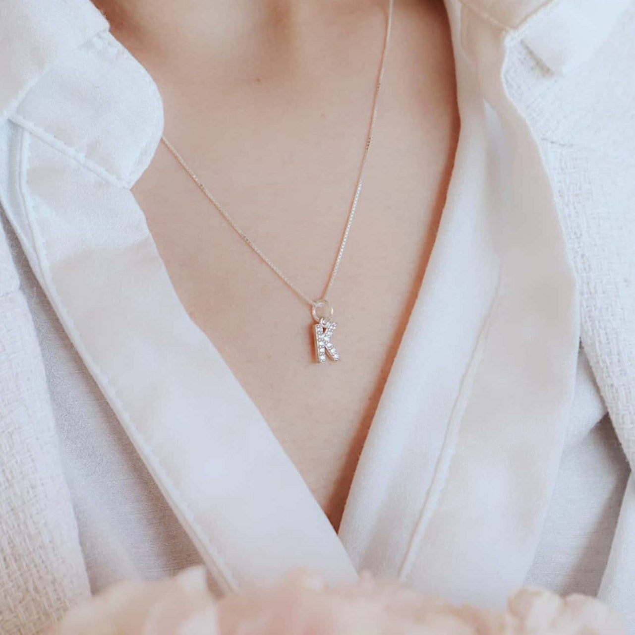 Silver English Letter Necklace PeacePiecesJewelry