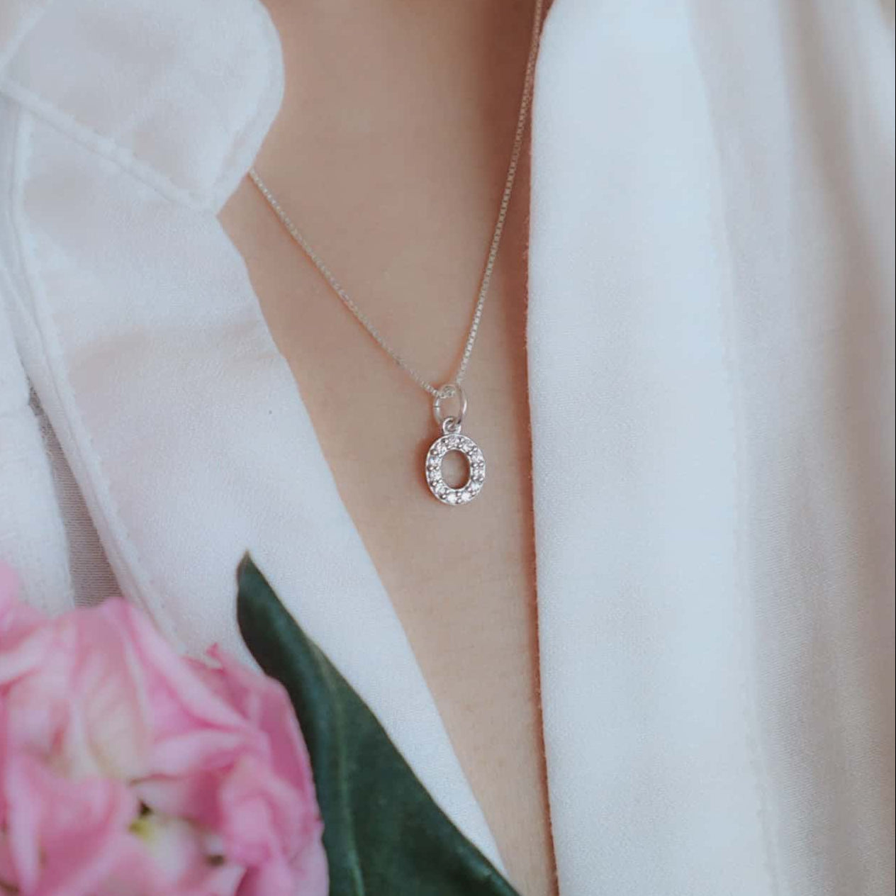Silver English Letter Necklace PeacePiecesJewelry