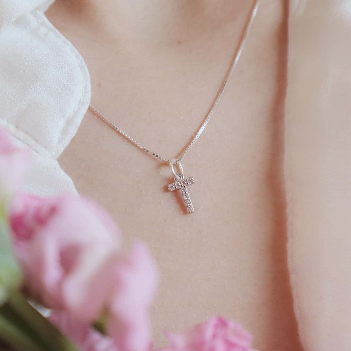Silver English Letter Necklace PeacePiecesJewelry