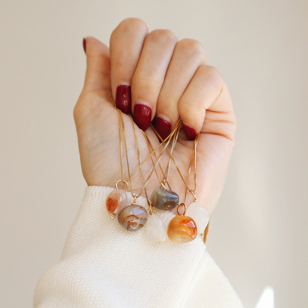Colorful Agate Necklace PeacePiecesJewelry
