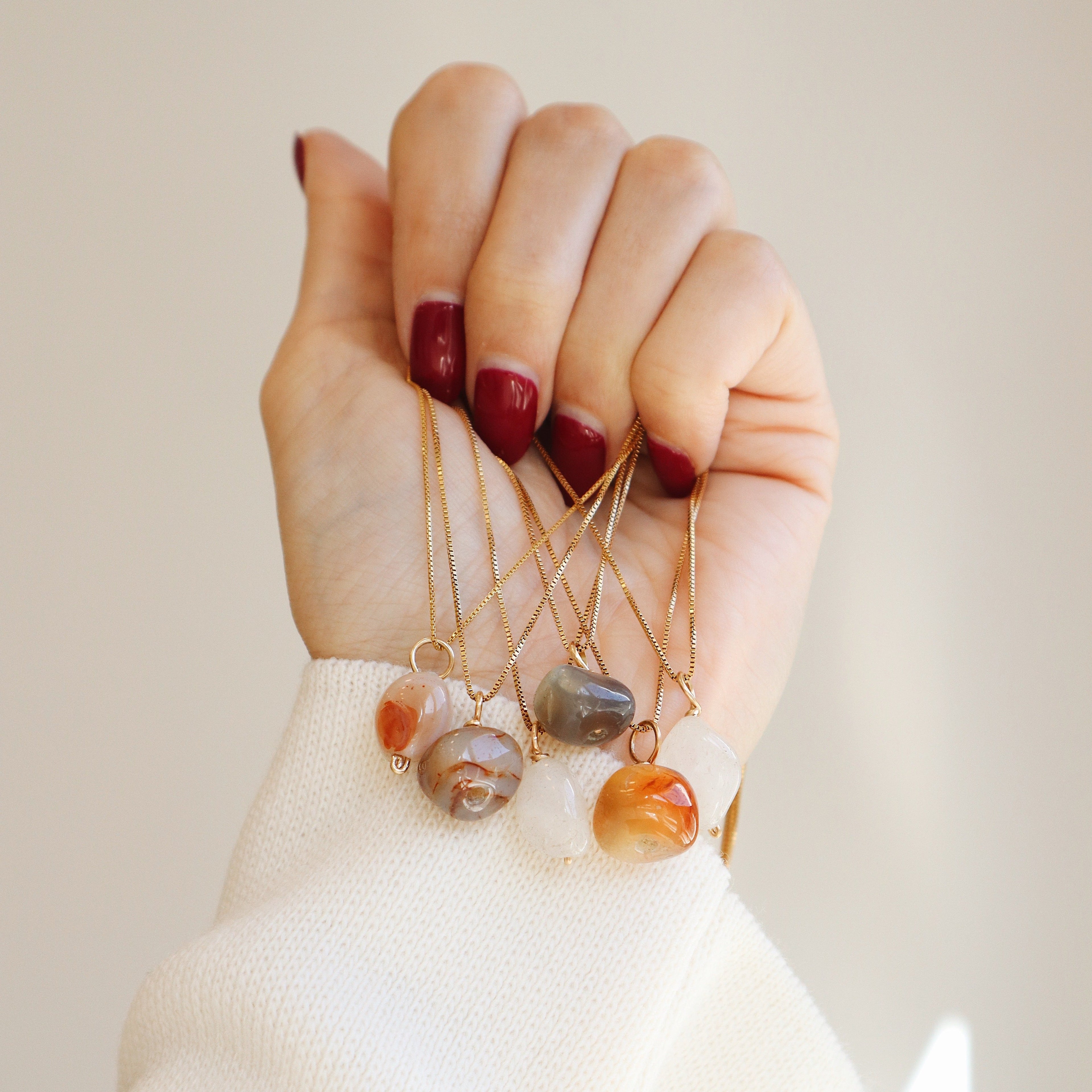 Colorful Agate Necklace PeacePiecesJewelry
