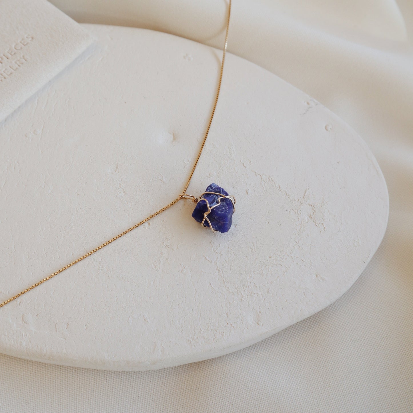 Raw Sapphire Necklace PeacePiecesJewelry