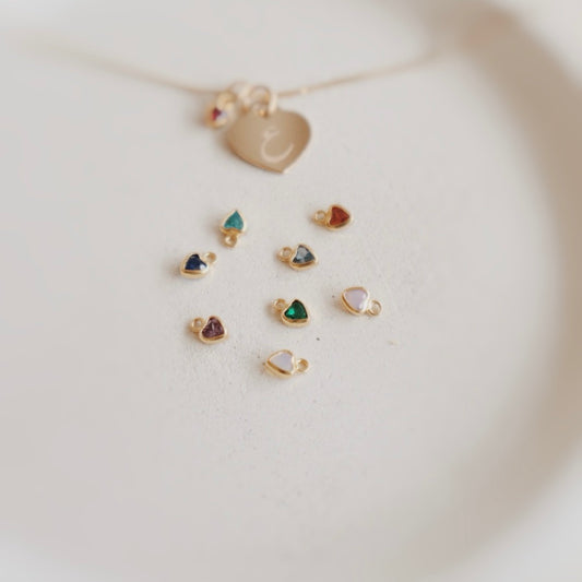 Heart Stone Gold Charm - PeacePiecesJewelry