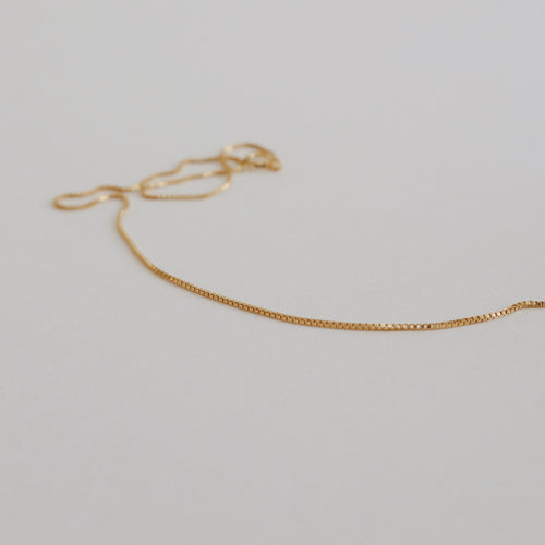 Box Chain Gold Necklace - PeacePiecesJewelry