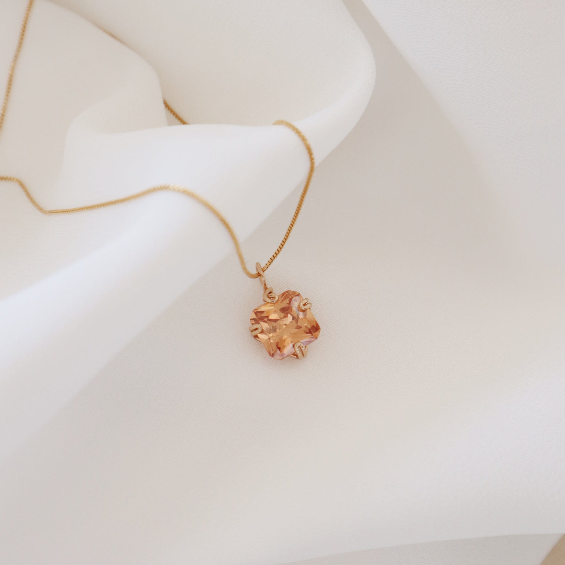 Square Imperial Topaz Gemstone Pendant Peace Pieces Jewelry