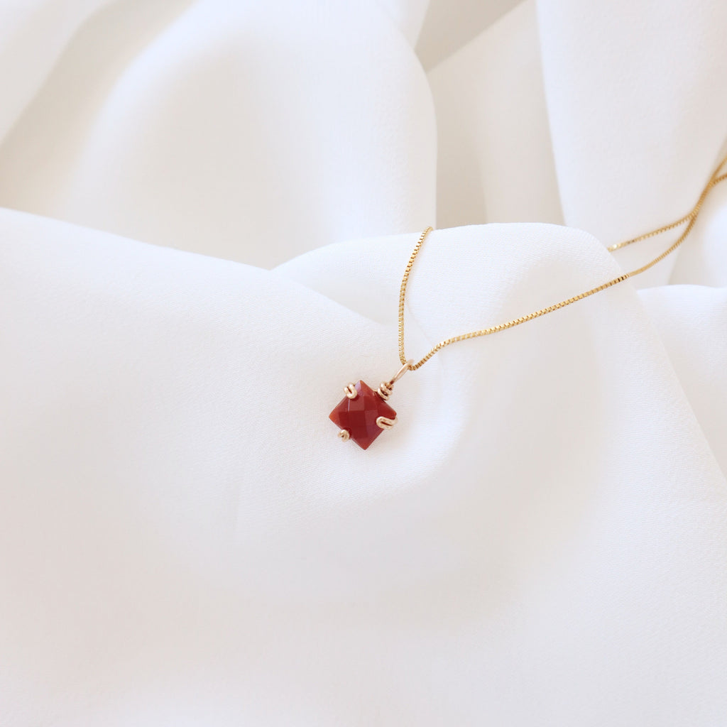 Square Agate Gemstone Necklace