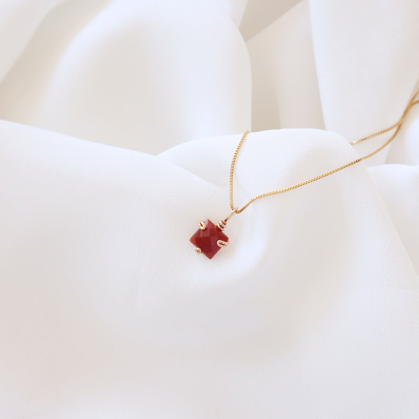 Square Agate Gemstone Necklace