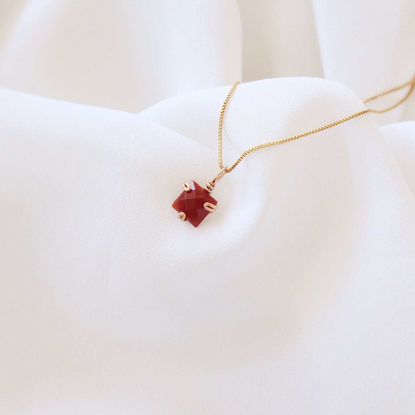 Square Agate Gemstone Necklace