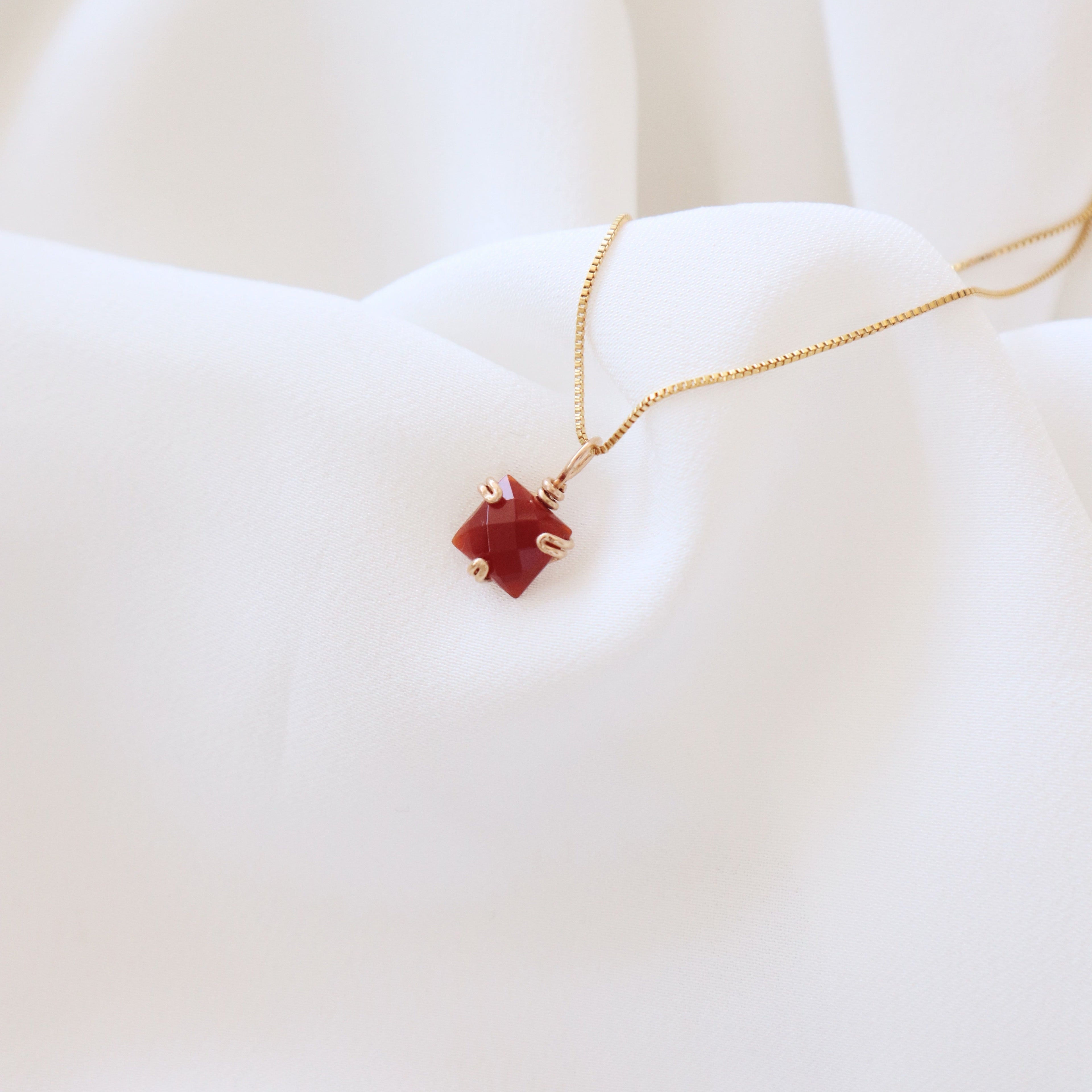 Square Agate Gemstone Necklace