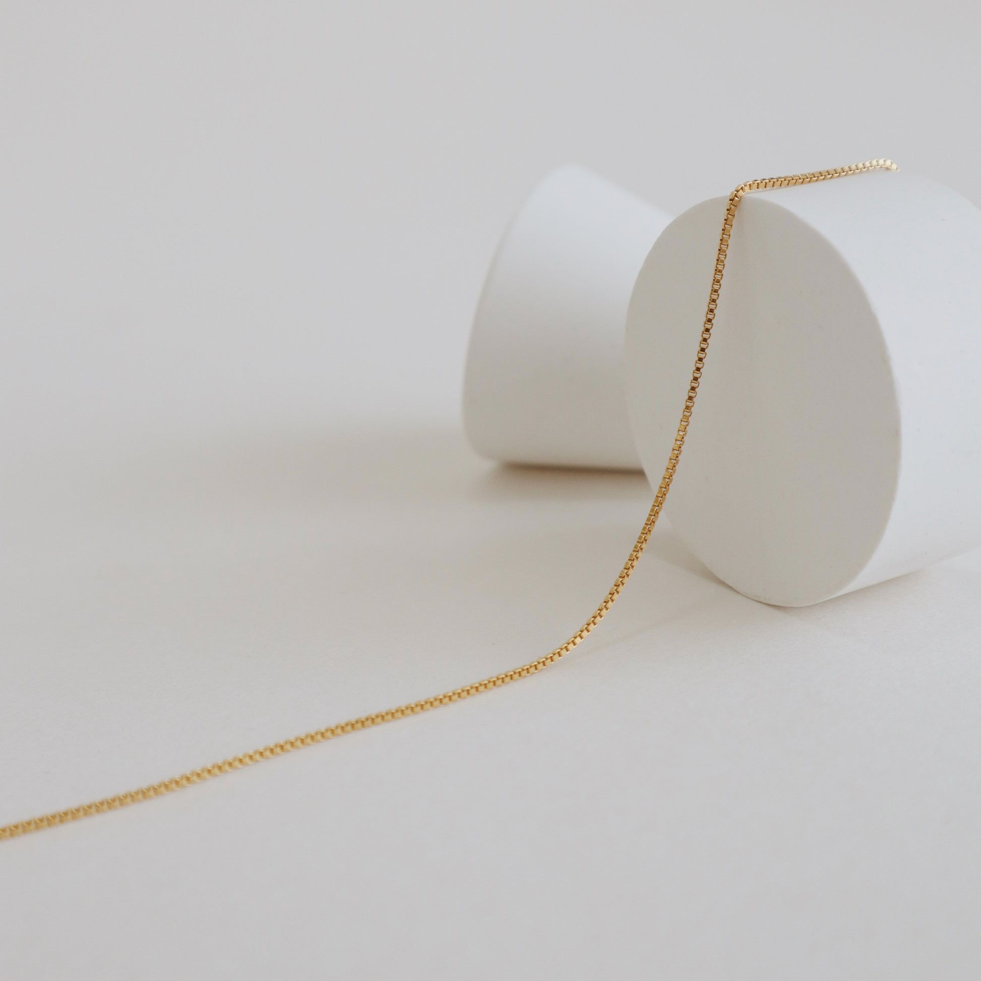 Box Chain Gold Necklace - PeacePiecesJewelry